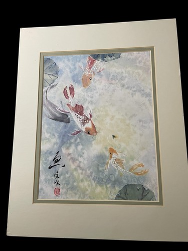 Japanese koi watercolor print - watercolor,
