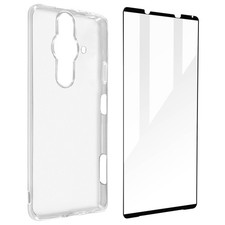 Coque pour Sony Xperia Pro-I Silicone Souple Film Verre Trempé 9H Contour noir