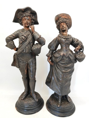Paire anciennes sculptures - paire,