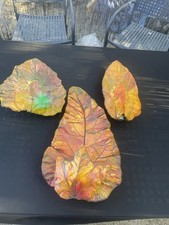 Lot 3 appliques murales feuilles Création Bruno 1993 Poujol-sur-Orb France