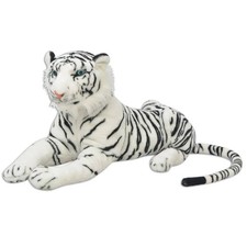 Tigre en Peluche Blanc XXL Poupée pour Enfants Bébé Décor Maison Jouet vidaXL