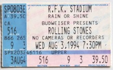 Billet concert ticket stub THE ROLLING STONES USA 03/08/1994 Washington R.F.K.