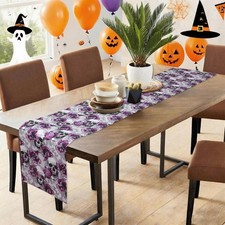 Nappe Halloween Tête de Mort pour Table Cuisine Salle à Manger Multicolore