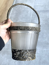 Seau à glace ou à biscuits monture laiton art nouveau.