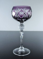 GRAND 1 VERRE A VIN CALICE CRISTAL DOUBLE COULEUR LILA BOHEME WMF CABINET SIGNE