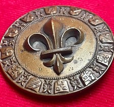 gros bouton ancien Fleur de LYS 41 mm bronze collection