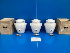 Vinaigrier en Grès Blanc 4,7L Digoin + ROBINET BOIS NEUF 2 -ème choix