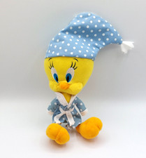 Peluche doudou Titi en robe de chambre et bonnet nuit Looney Tunes Famosa 25 cm