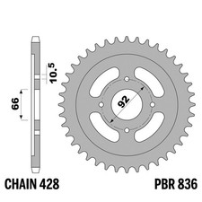YAMAHA RD-DX 200 1975-1977 pignon arrière PBR pas 428 36 Dents Fer