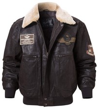 Veste en Cuir Véritable Homme