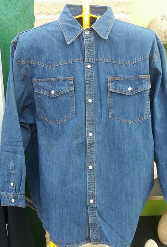 Chemise jean stonewash à - chemise,
