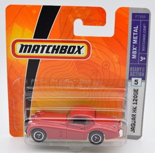 Matchbox Superfast Jaguar XK120 SE Coupe rouge. MBX 5/2009. short card