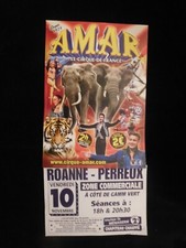 Affiche cirque AMAR  2 ELEPHANTS avec bandeau