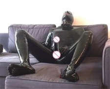 Men latex full cover catsuit