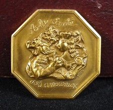 Médaille jeton de voeux c1970 "jà la santé des amoureux" amour couple mariage 