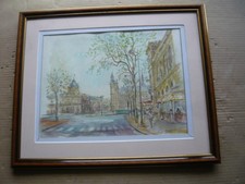 SUPERBE PAYSAGE DE PARIS / PLACE DU CHATELET SIGNE  CLAUDE MONNET  DECEDE 2015