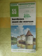 CARTE IGN serie verte 55 bordeaux mont de marsan  1981