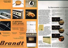 PUBLICITE  1974   BRANDT   cuisinière ( 2 pages) thermomètre pendule