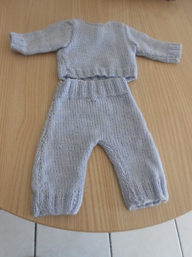 Pull pantalon tricoté main - pull,