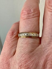 ANCIENNE BAGUE DEMI TOUR OR 2 TONS 9 CARATS - DIAMANTS VÉRITABLES