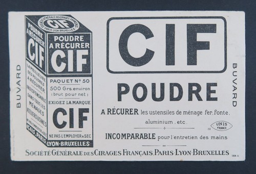 Buvard poudre récurer cif - à,