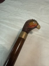 Ancienne et jolie canne de marche canne de Dandy Pommeau Perroquet 19 Eme