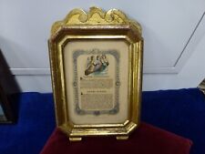 canon d'autel bois doré baroque à fronton,18ème,29x20cm,enluminure allemande