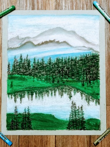 Original oil pastel - , art
