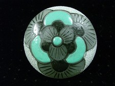 🇫🇷 BOITE BONBONNIERE VERRE DEPOLI POLYCHROME FLEURS EMAILLE ART DECO