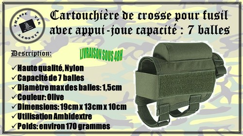 Cartouchière crosse olive - de,