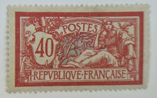 timbre français neuf 119 Type Merson 40Fr Rouge et bleu avec gomme