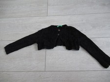 Gilet boléro de fête noir à paillettes en velours taille 24 mois