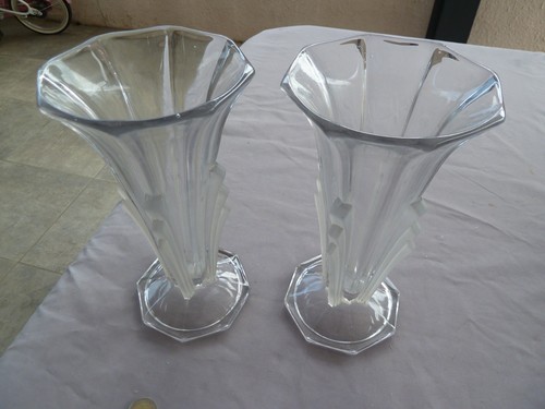 Ancienne paire vases cornet - paire,