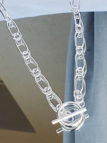 Collier toggle argent - en,