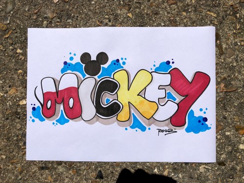 Dessin signé mickey - dessin,
