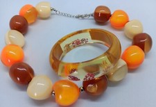 Ancien collier + bracelet en style Sobral antique costume jewelry necklace