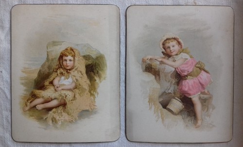 Litho chromo carte offert par - carte, "offert