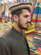 Chapeau Peshawari Chitrali en pure laine traditionnelle afghane Pakol fait main