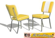 CO24 Jaune Bel Air Meuble 2 Chaises Dîner de Cuisine Dans Style 50er Ans USA