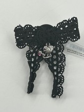 Crocs black lace bow - bow, jibbitz