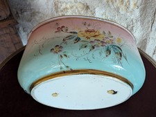 Tôle Émaillée Fleurie Japy , jardinière ovale