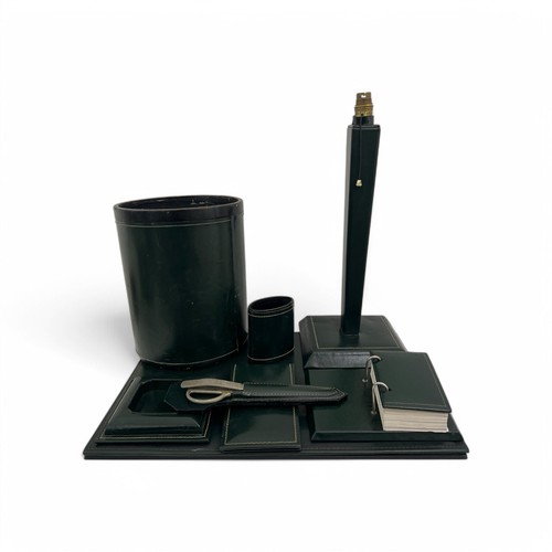 Ensemble bureau lampe - lampe, cuir