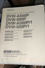 Maintenance manual sony - maintenance, dvw