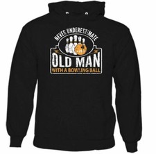 Ne Vieux Homme Avec Boule de Bowling Hommes Drôle Capuche 10 Broche
