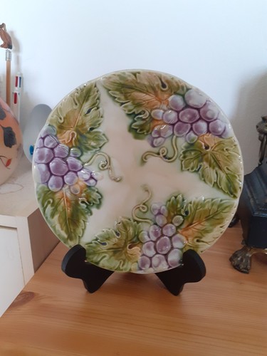 Assiette ancienne barbotine - en,