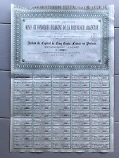 Action-Titre:Mine et fonderie d'argent de la Rép. d'Argentine-1887- French bond