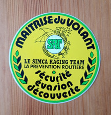 Autocollant SRT Simca racing team- prévention routière