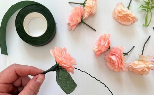Rouleau ruban papier floral - papier,