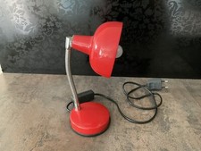 Lampe À Poser,bureau,métal,rouge,vintage,no Émaillé