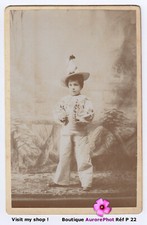 ENFANT COSTUMÉ FAÇON "PIERROT-CLOWN", DÉGUISEMENT, CDV FORMAT CABINET -P22